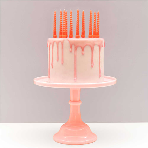 Spiral-Kuchenkerzen Neon Rot