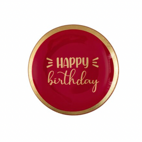 Glasteller 'Happy Birthday'