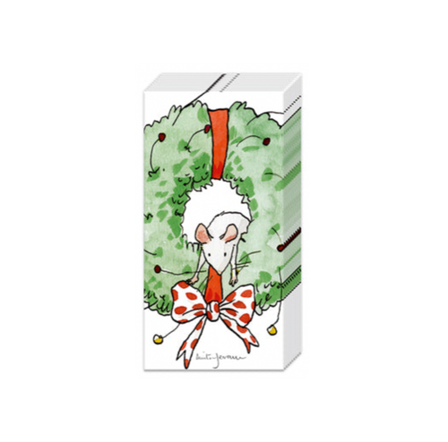 Taschentücher Weihnachtskranz/Weiß