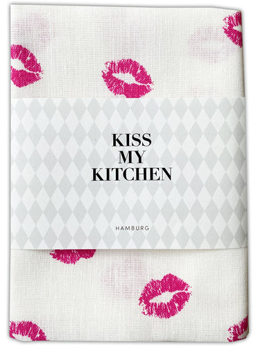 Geschirrtuch - Kiss White Pink