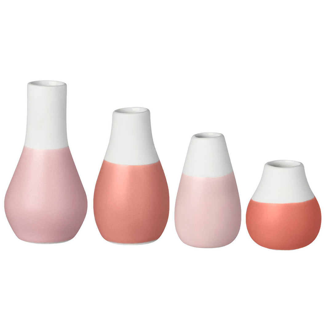 Mini Pastellvasen Set aus 4, rot - Schmidt's Papeterie