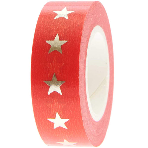 Tape Sterne rot/gold