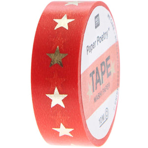 Tape Sterne rot/gold