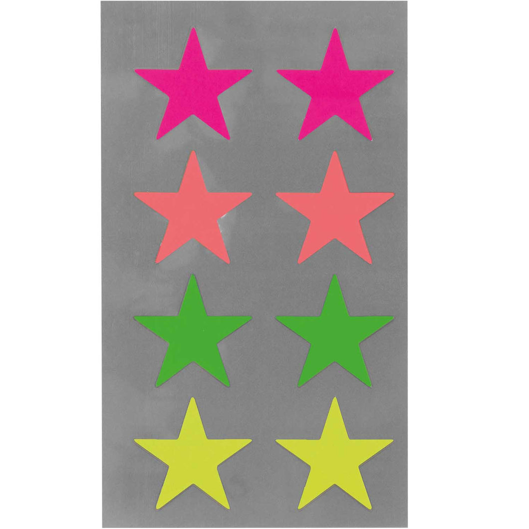 Office Sticker Neon Sterne groß - Schmidt's Papeterie