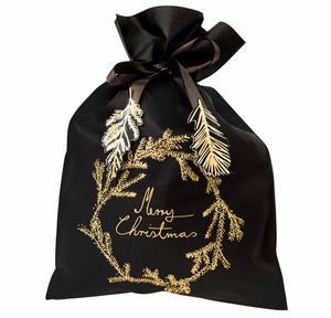 Weihnachtssäckchen "Merry Christmas" schwarz - Schmidt's Papeterie