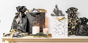 Weihnachtssäckchen "Merry Christmas" schwarz - Schmidt's Papeterie