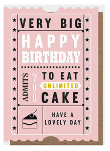 Happy Birthday "Ticket" Cake - Schmidt's Papeterie