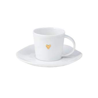 Espressotasse goldenes Herz - Schmidt's Papeterie