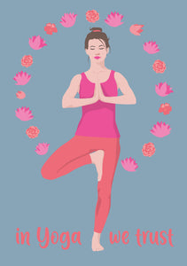 Postkarte In Yoga we trust - Schmidt's Papeterie