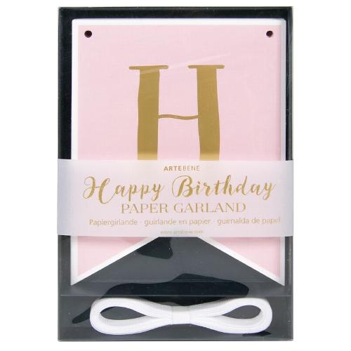 Happy Birthday Girlande rosé - Schmidt's Papeterie