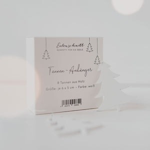 Holzanhänger Tanne weiß