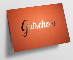 Gutscheinkarte orange - Schmidt's Papeterie