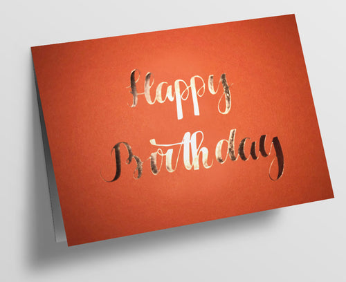 Klappkarte Happy Birthday orange - Schmidt's Papeterie