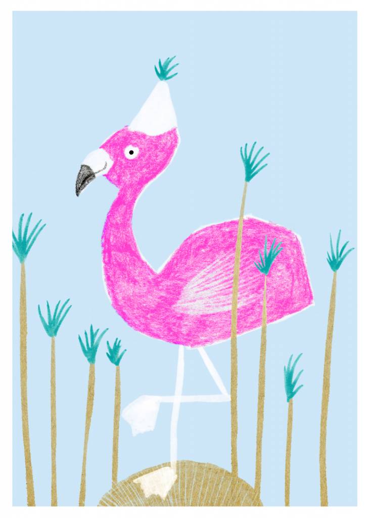 Postkarte Flamingo - Schmidt's Papeterie