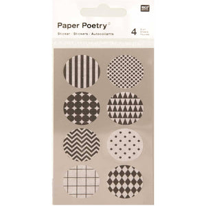 Washi Sticker, schwarz weiß - Schmidt's Papeterie